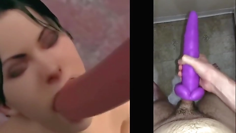 Blonde girl gets fucked by a huge cock