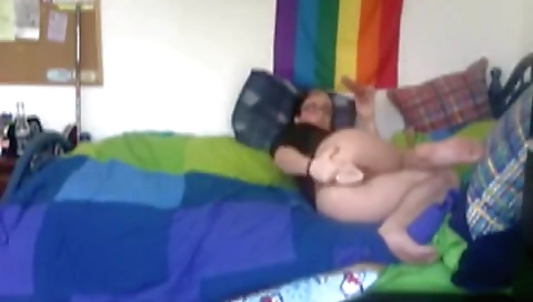 Sexy young girl has sex with her pussy